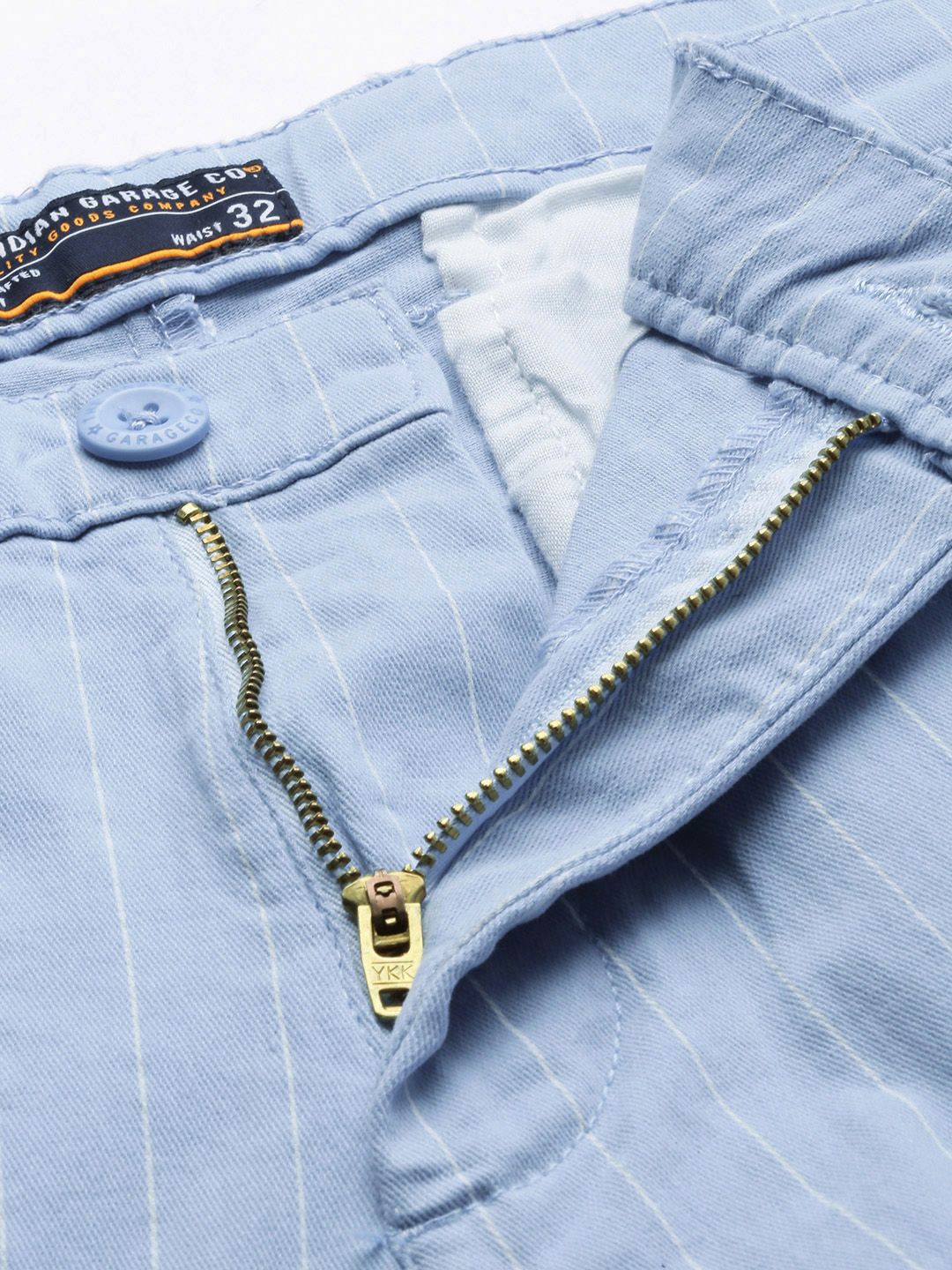The Indian Garage Co Men Blue Striped Trousers