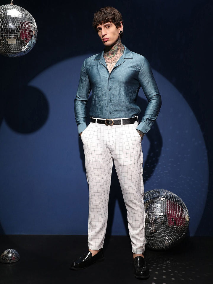 Campus Sutra Men Checked Comfort Trousers