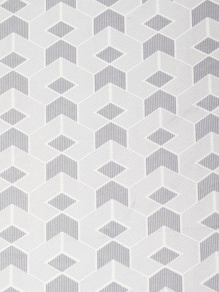 KLOTTHE Grey Geometric Cotton 300 TC King Fine Bedsheet with 2 Pillow Covers-98 x 87 inches