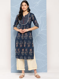 Libas Floral Yoke Design Gotta Patti Cotton Kurta