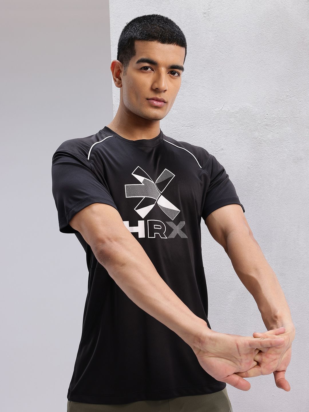 HRX by Hrithik Roshan Brand Logo Print Rapid-Dry Training T-shirt