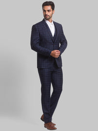 Park Avenue Men Checked Single-Breasted Super Slim-Fit 3-Piece Suit