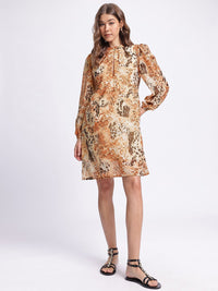 DressBerry Wild Tales Animal Print Styled Back Sheath Dress