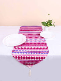 STITCHNEST Purple & Pink Striped Acrylic Table Runner