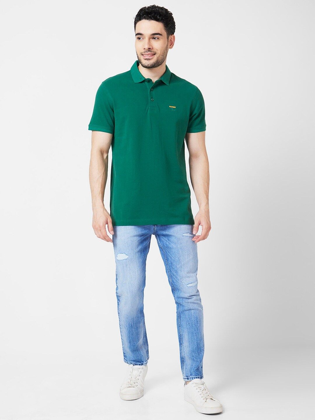 SPYKAR  Polo Collar Cotton T-Shirt