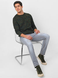 Urbano Fashion Men Olive Green Camouflage Printed Pure Cotton Slim Fit T-shirt