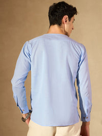 DENNISON Men Blue Comfort Fit Solid Shirt Style Kurta