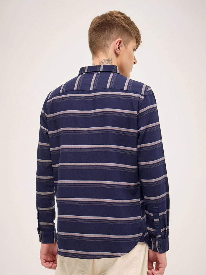THE BEAR HOUSE Men Slim Fit Striped Casual Shirt