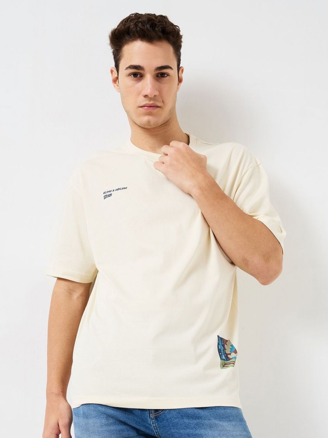 SPYKAR Men Typography Printed Round Neck Cotton Relaxed Fit T-shirt