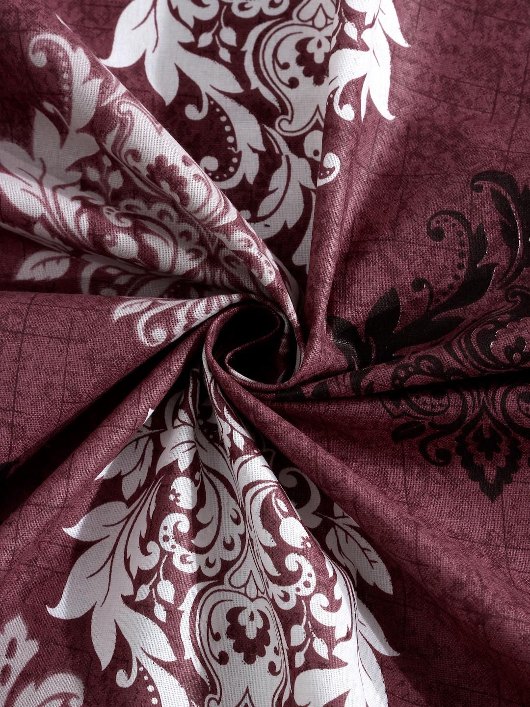 Cadar Bujang KLOTTHE Maroon Floral Cotton
