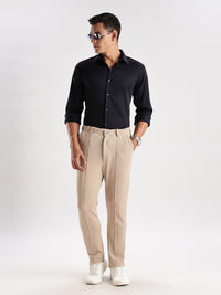 ADRO Men Slim Fit Solid Satin Casual Shirt