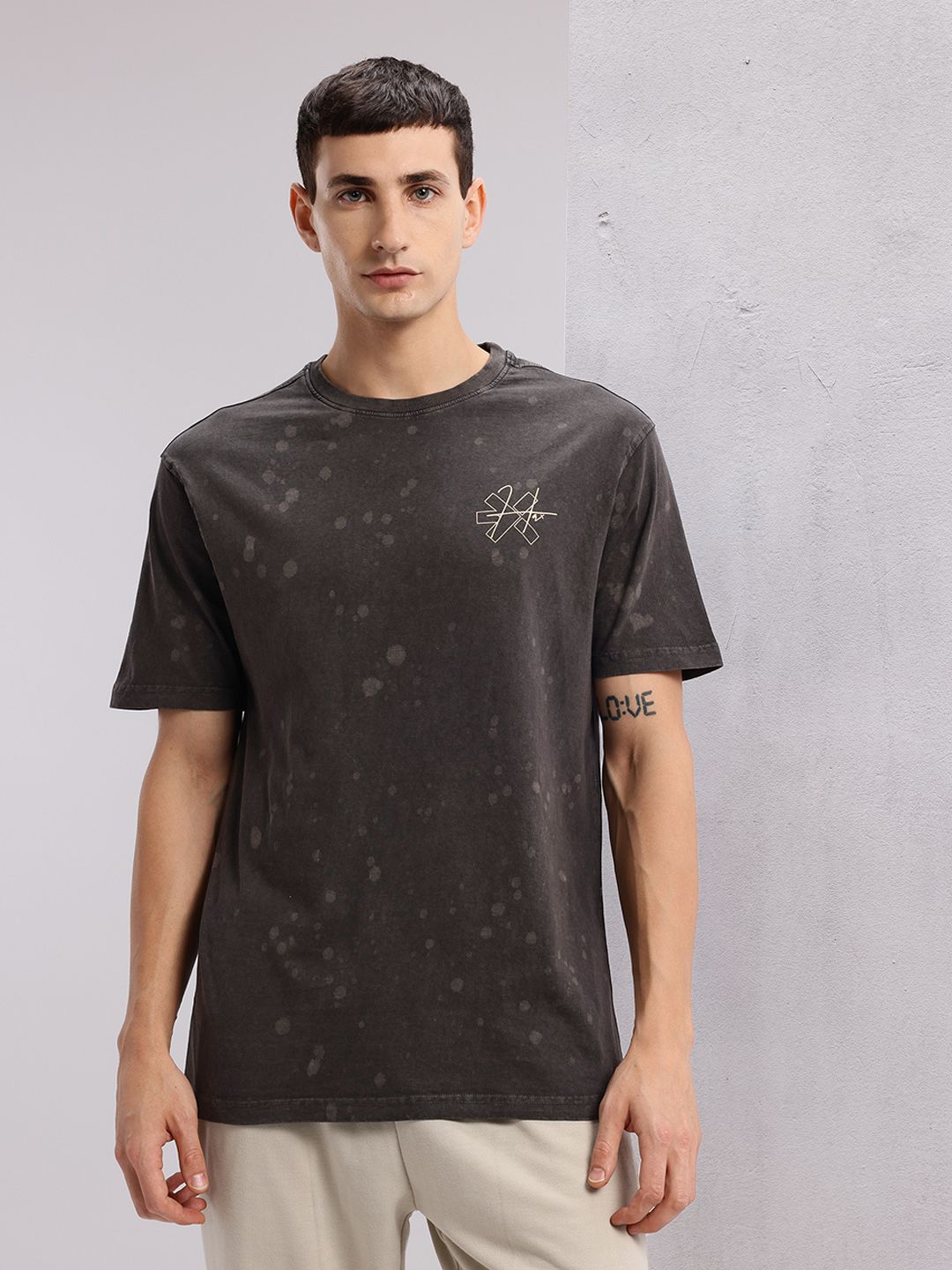 HRX by Hrithik Roshan Washed Effect Pure Cotton T-shirt