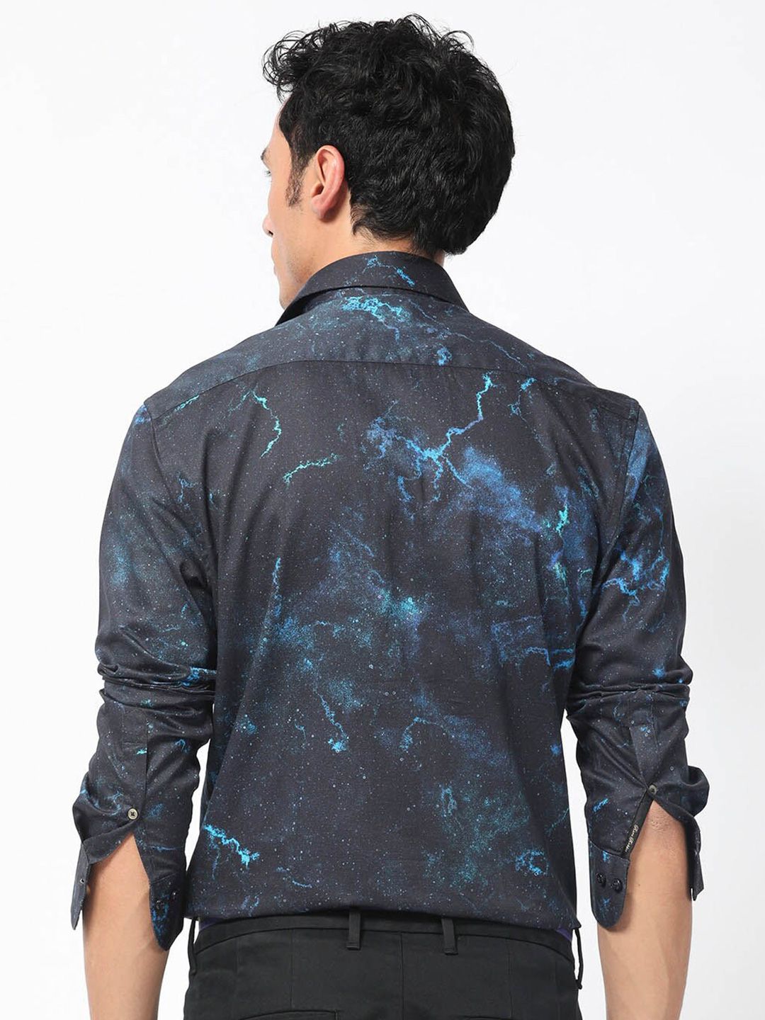 RARE RABBIT Men Galaxx Slim Fit Abstract Printed Cotton Shirt