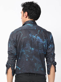 RARE RABBIT Men Galaxx Slim Fit Abstract Printed Cotton Shirt