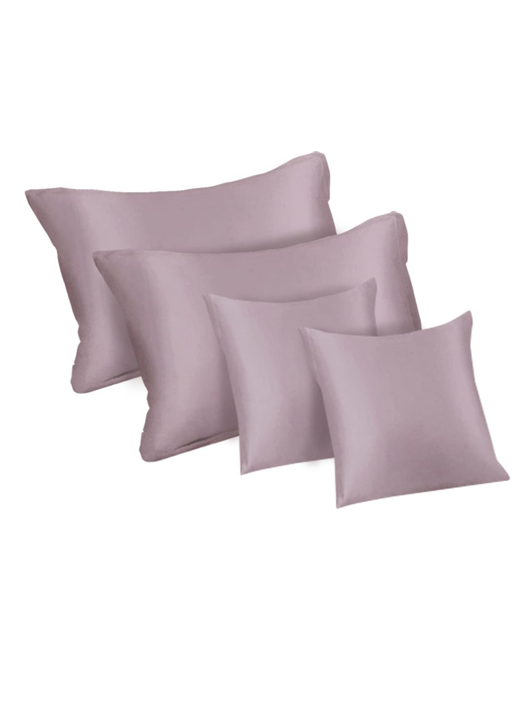 KLOTTHE Pink Solid Flat 400 TC Satin Katil King Dengan 2 Sarung Bantal & 2 Sarung Kusyen