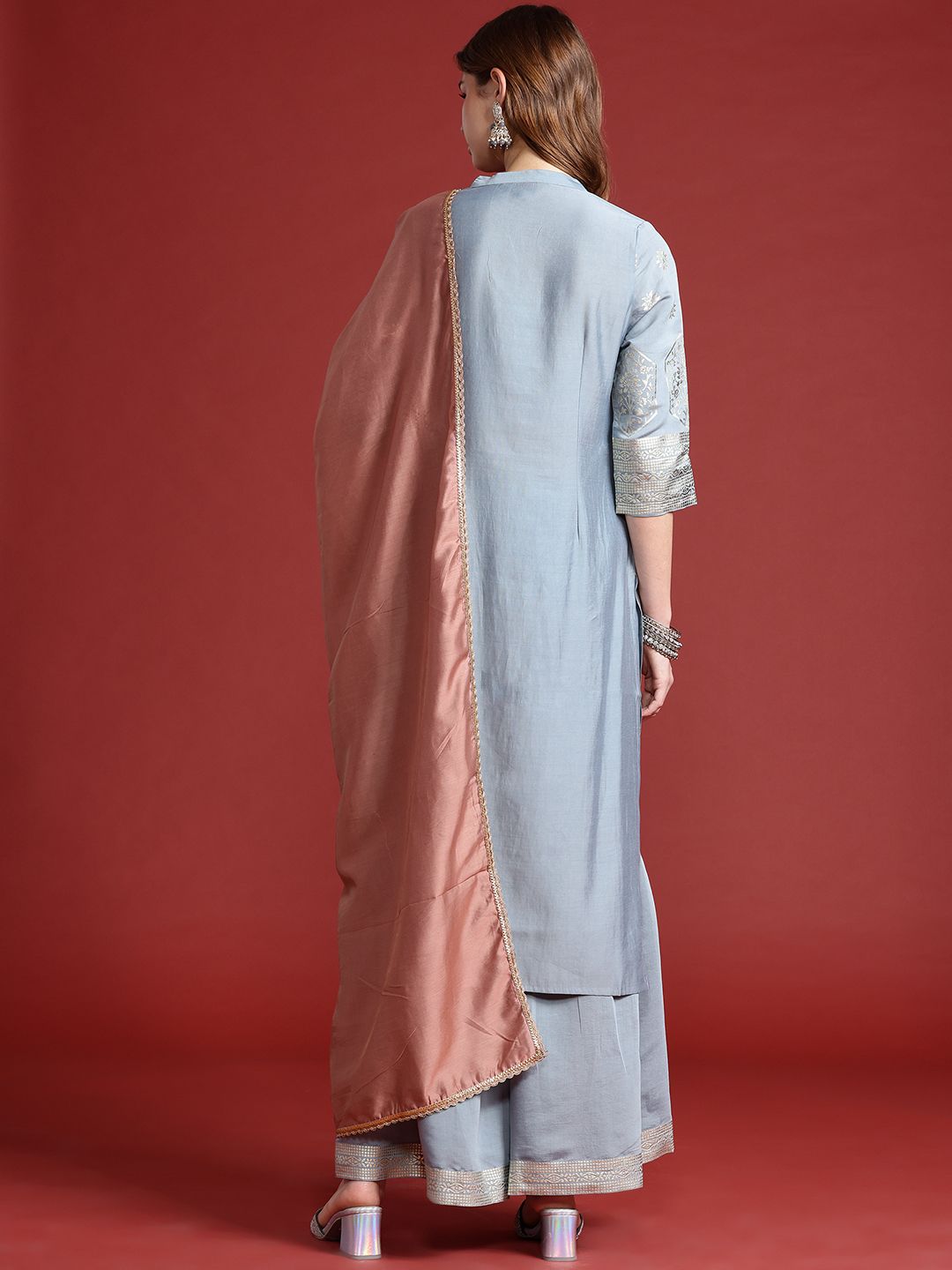 Anouk Women Paisley Print Gotta Patti Kurta with Palazzos & Dupatta