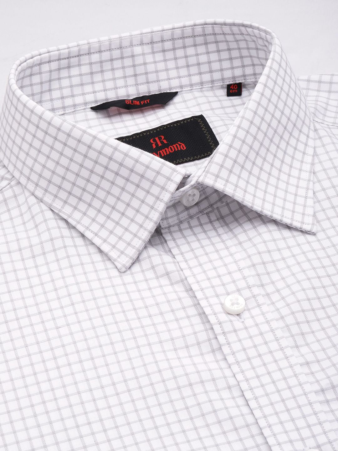 Raymond Pure Cotton Slim Fit Checked Formal Shirt