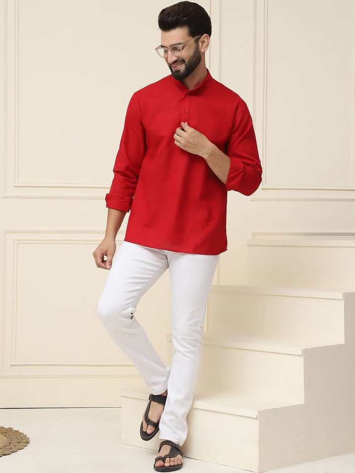 SOJANYA Band Collar Straight Kurta