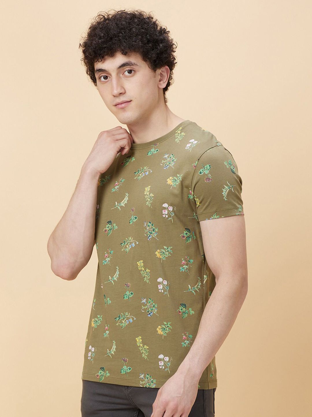 Being Human Floral Pure Cotton Printed T-shirt