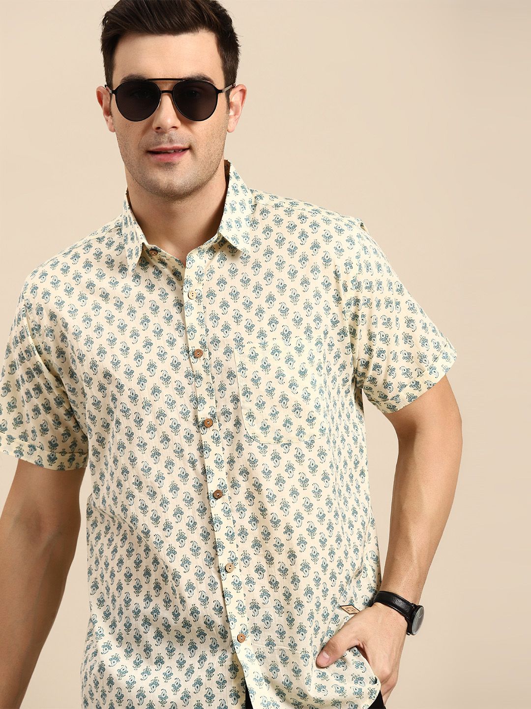 DENNISON  Smart Block Printed Casual Shirt