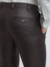 Raymond Men Self Design Textured Slim Fit Formal Trousers