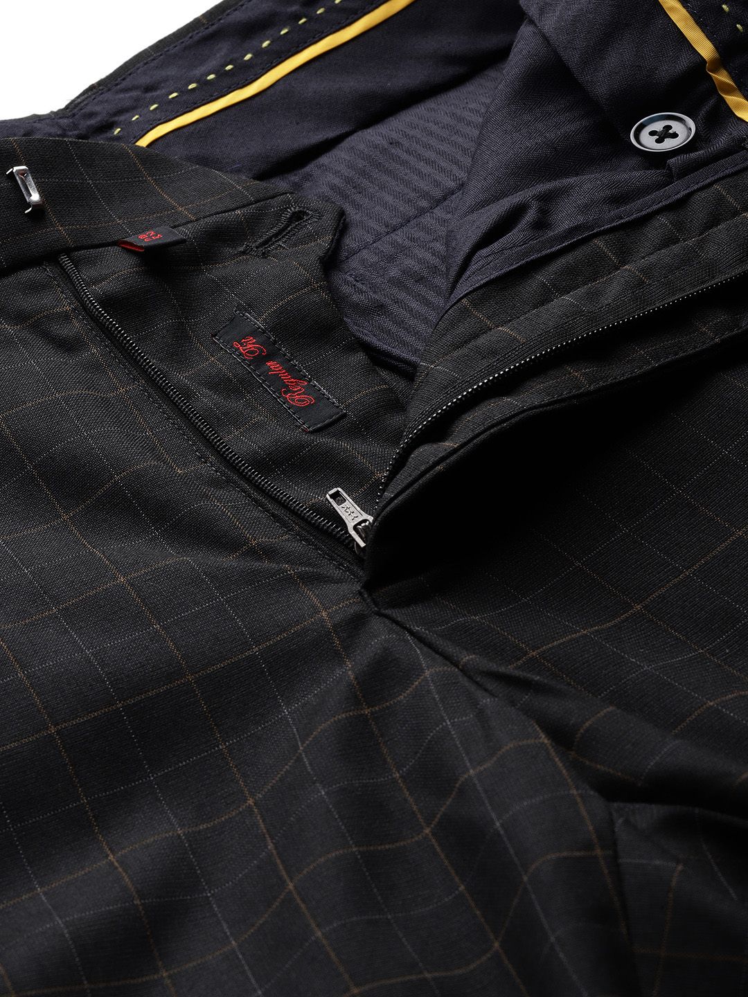Raymond Men Checked Regular Fit Formal Trousers