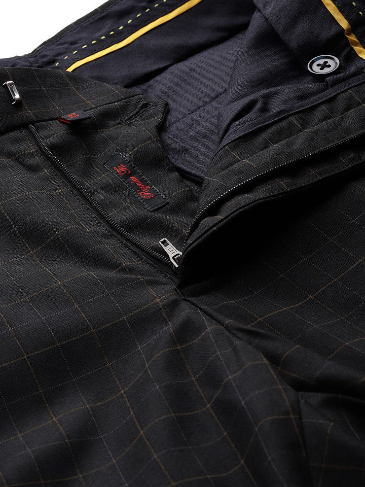 Raymond Men Checked Regular Fit Formal Trousers