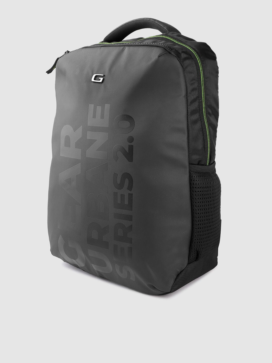 Gear Unisex Black & Fluorescent Green Brand Logo Print Parker Executive Backpack