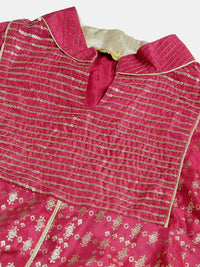 AURELIA Women Pink & Gold-Toned Ethnic Motifs Printed Kurta