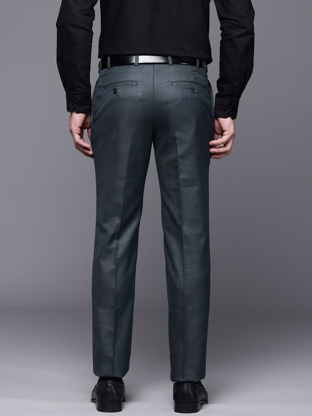 Raymond Men Checked Slim Fit Formal Trousers