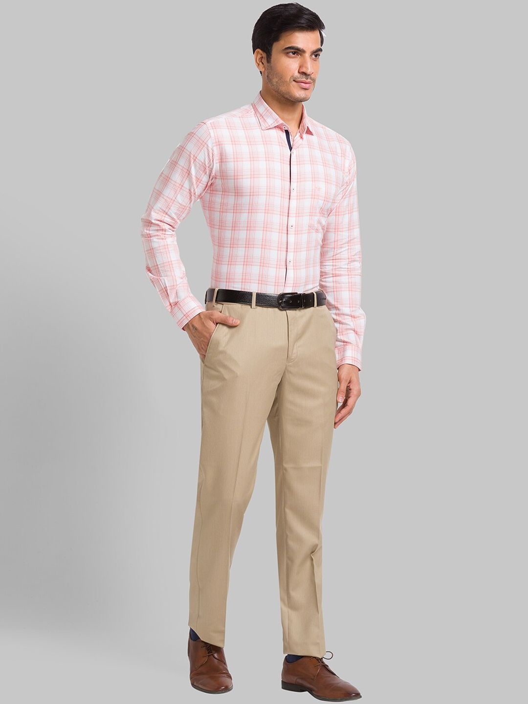 Park Avenue Men Super Slim Fit Plain Formal Trousers