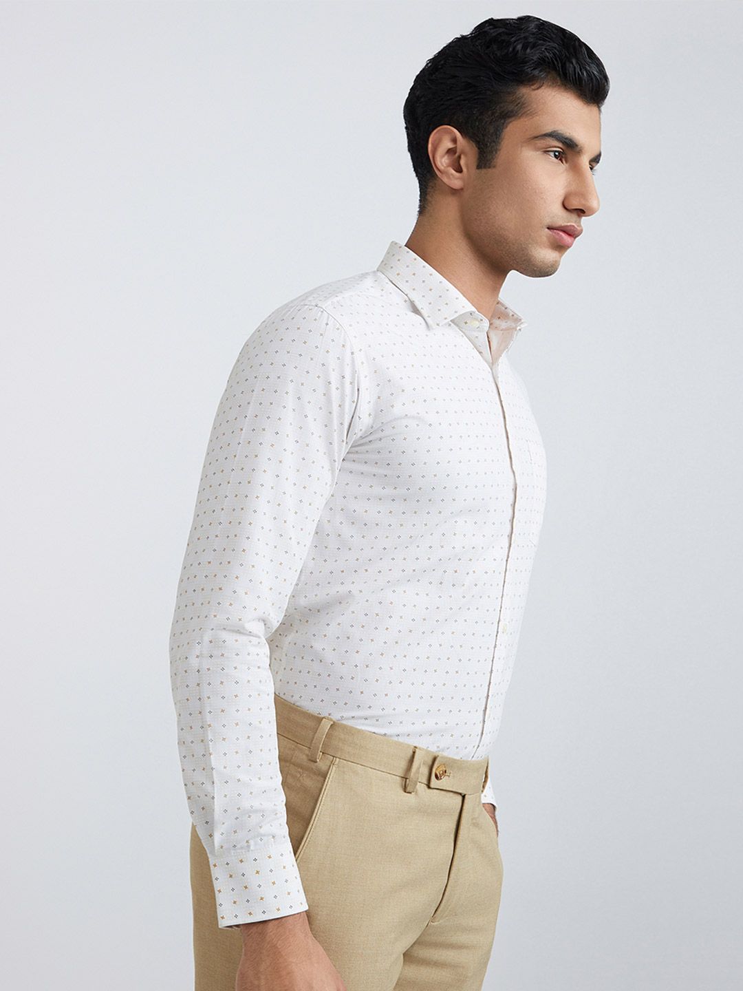 Park Avenue Slim Fit Geometric Printed Formal Shirt