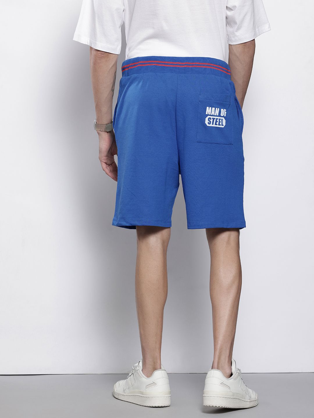 The Indian Garage Co Men Superman Printed Loose Fit Knitted Shorts