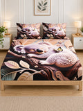 Myntra Elegant Homes Brown & Beige 400 TC King Bedsheet with 2 Pillow Covers