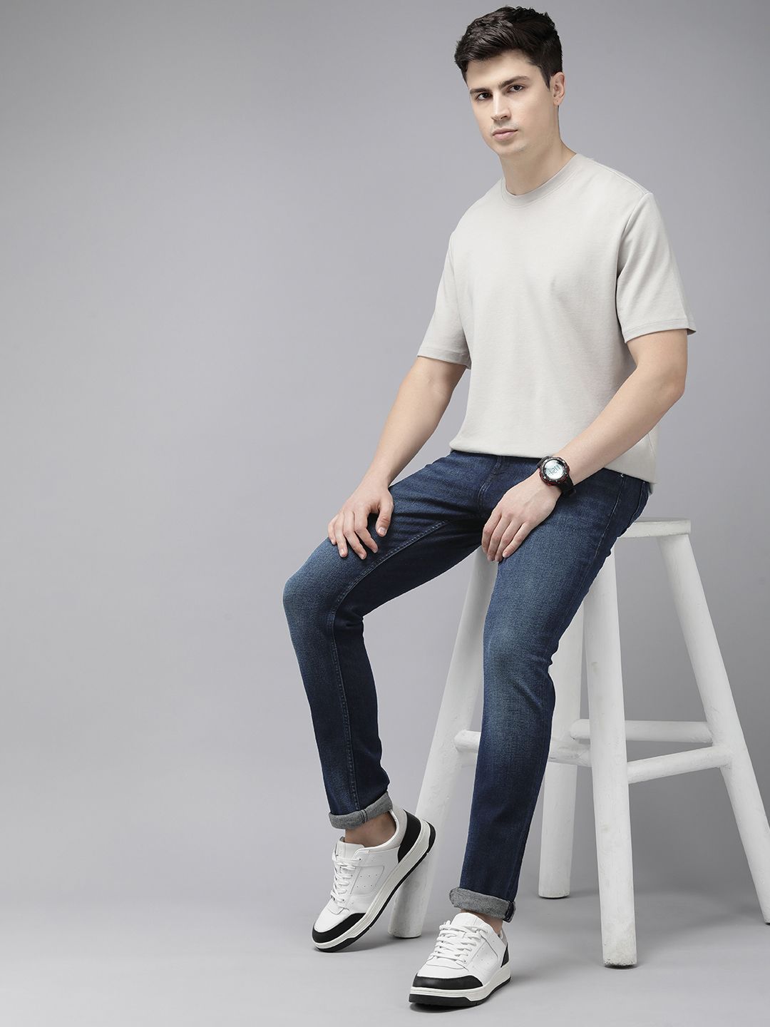 SPYKAR Men Skinny Slim Fit Low-Rise Light Fade Stretchable Jeans