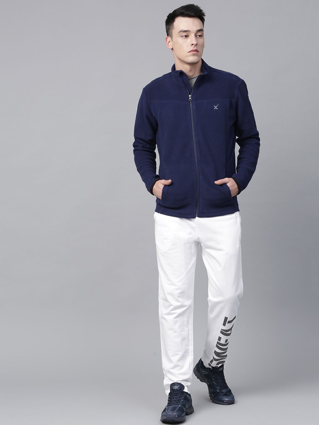 HRX by Hrithik Roshan Outdoor Men Navy Blue Solid Sweatshirt