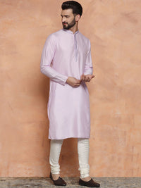 KISAH Men Solid Regular Fit Thread Work Kurta