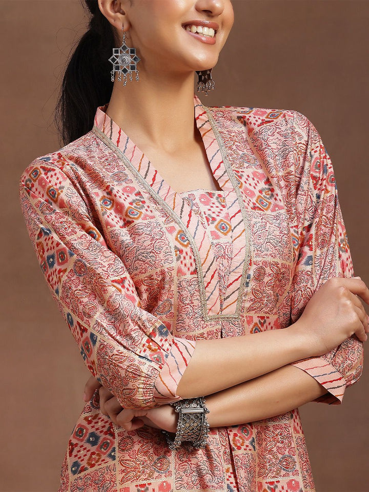 Libas Ethnic Motifs Printed Regular Gotta Patti Kurta with Palazzos
