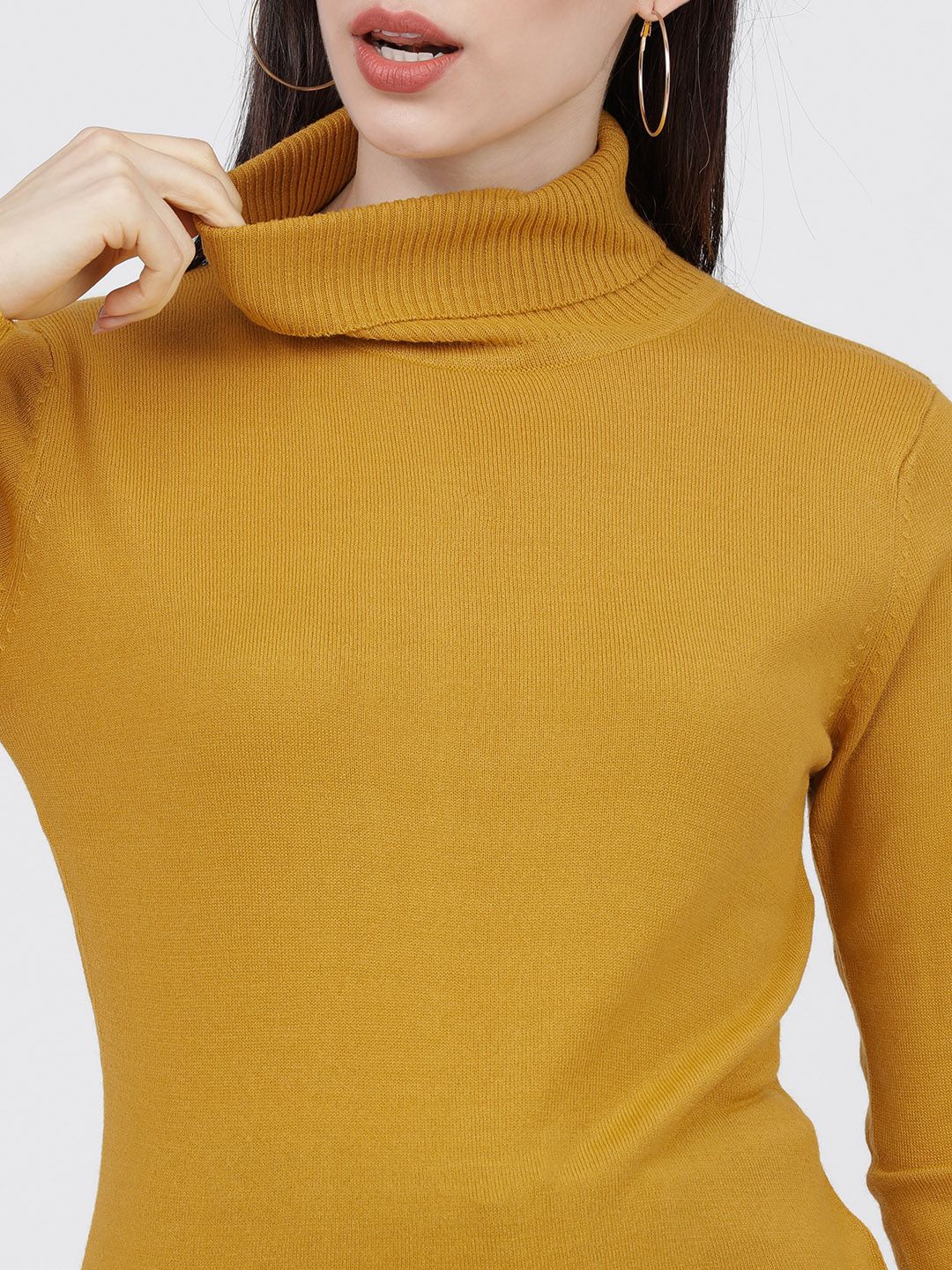 Tokyo Talkies Women Mustard Solid Sweater