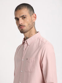 THE BEAR HOUSE Slim Fit Button-Down Collar Casual Pure Cotton Shirt