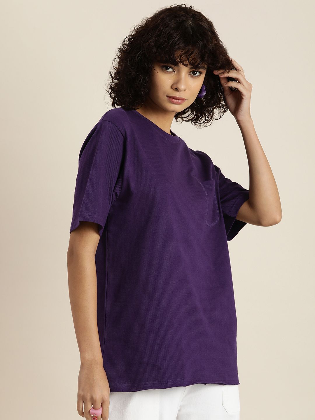 DILLINGER Womens Honeycomb Structure Oversized Tshirt