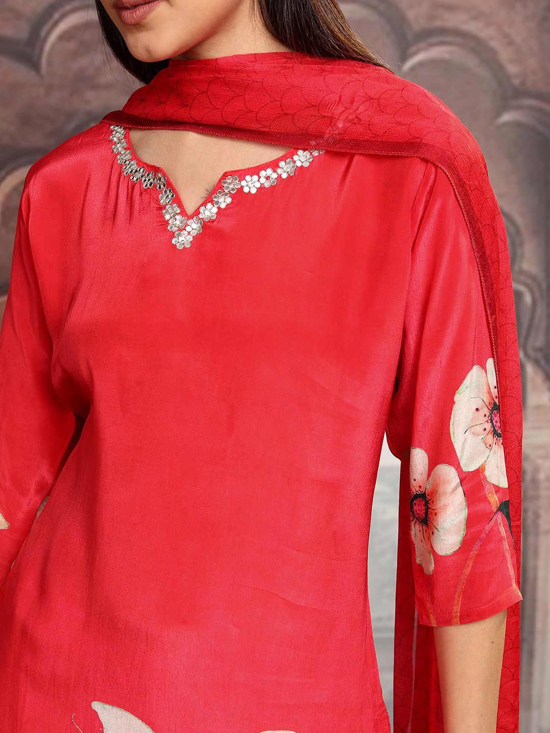 Vishudh Women Floral Printed Regular Pure Cotton Kurta with Trousers & Dupatta