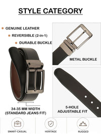 Teakwood Leathers Men Leather Reversible Formal Belt