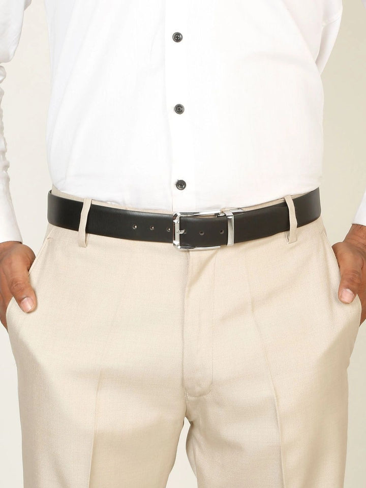 Teakwood Leathers Men Textured Leather Reversible Belt