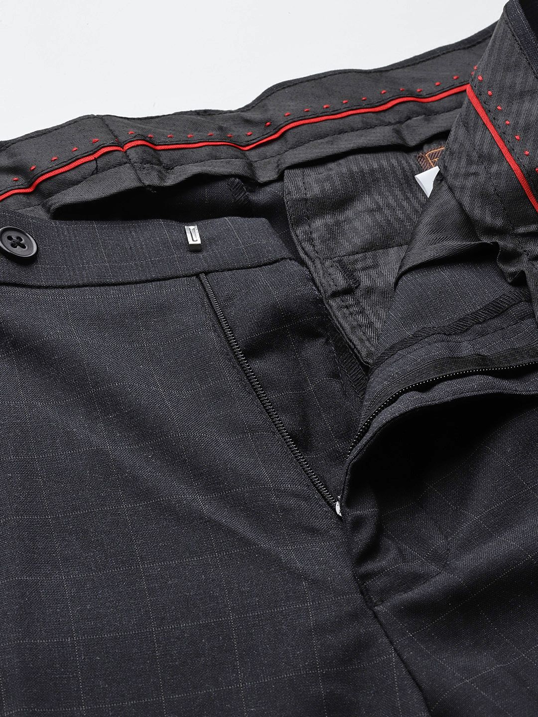 The Indian Garage Co. X Luxe Men Checked Slim Fit Formal Trousers