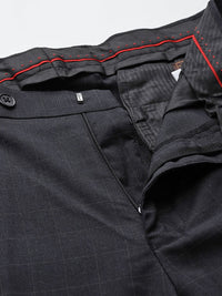The Indian Garage Co. X Luxe Men Checked Slim Fit Formal Trousers