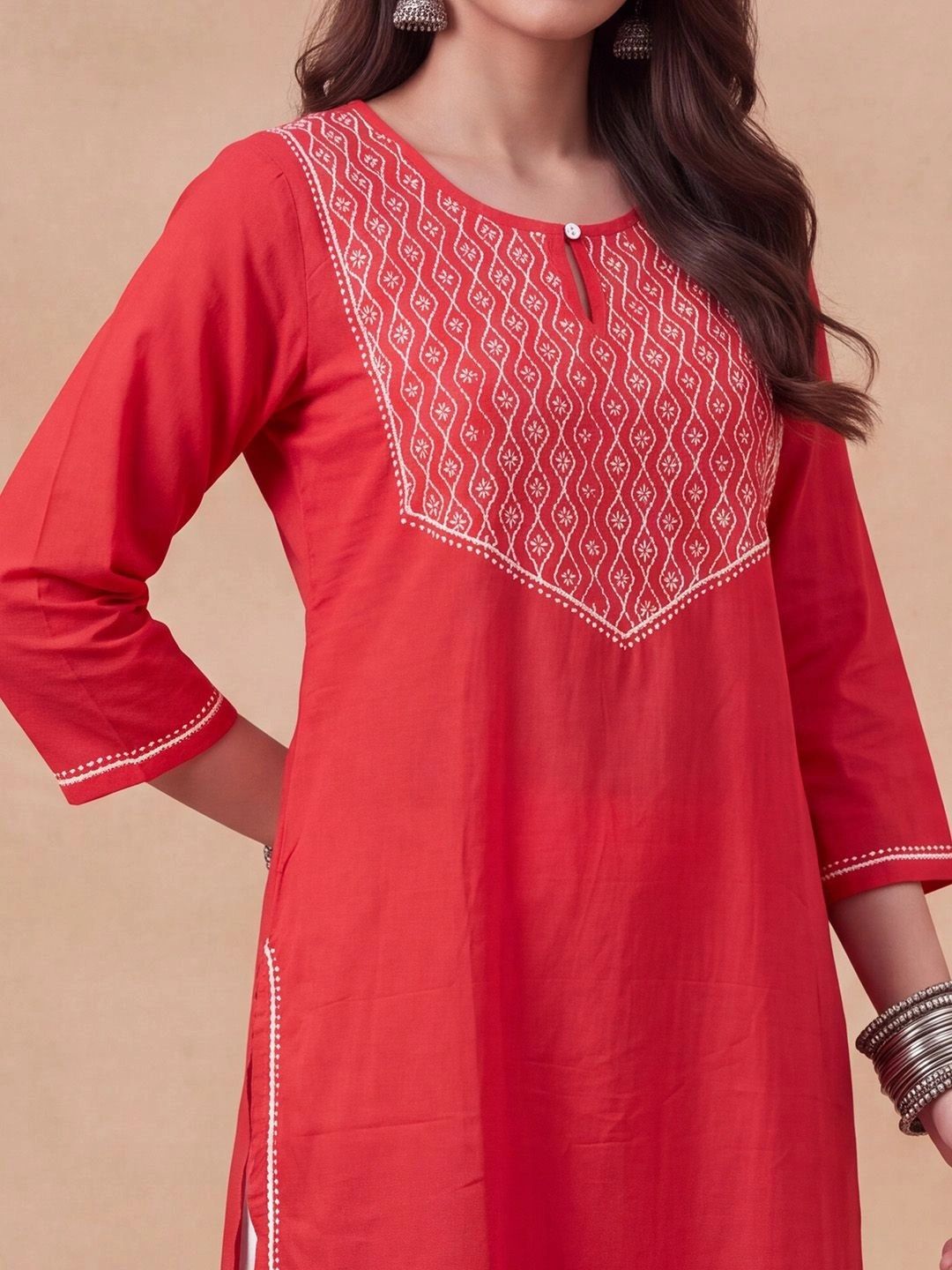 House of Chikankari Women Embroidered Thread Work Kurta