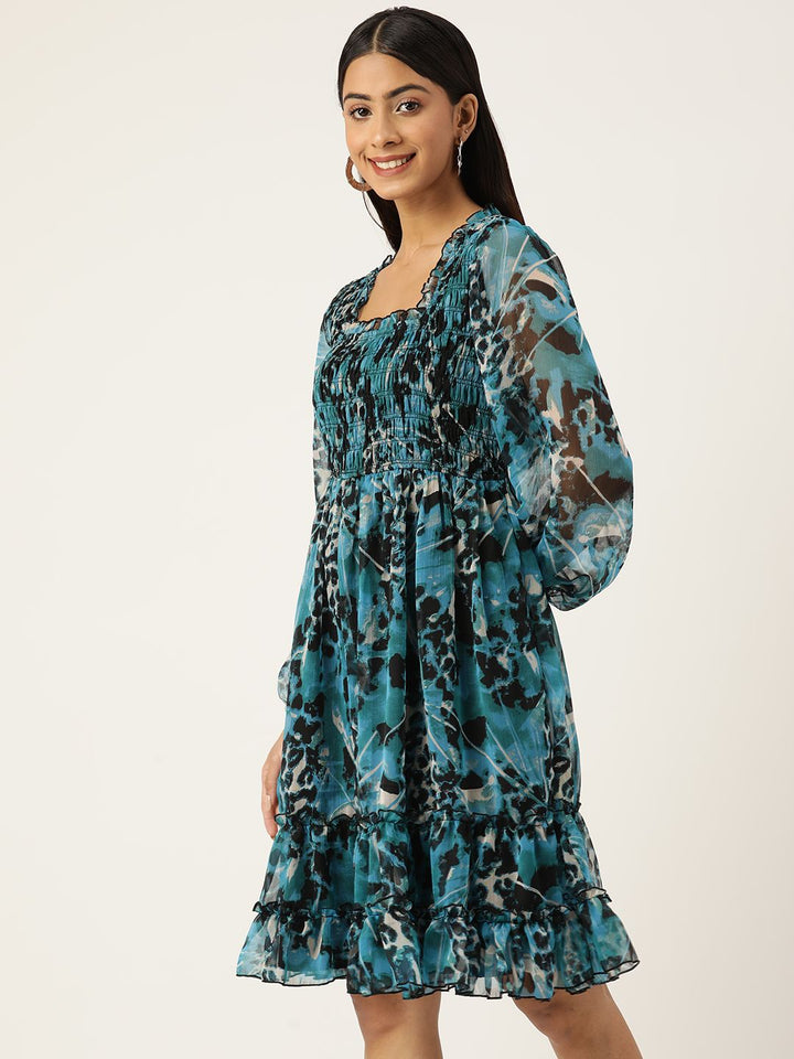 Antheaa Woman Smocked Tiered Dress