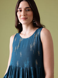 Anouk Geometric Printed Sequinned Kurta
