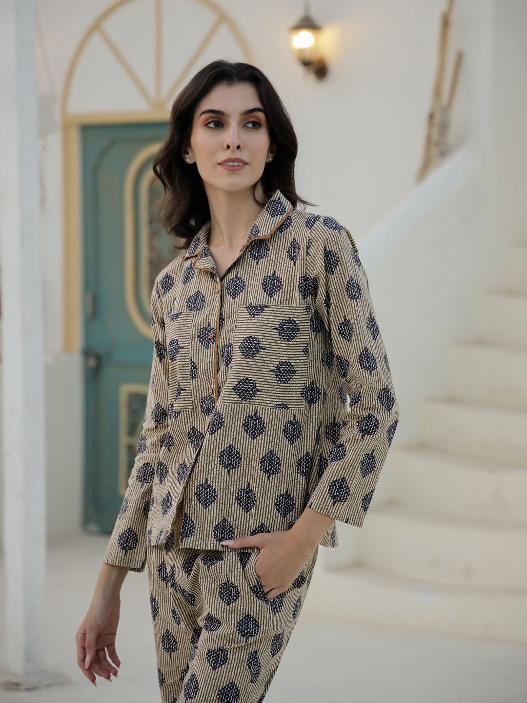 SANSKRUTIHOMES Women Printed Night suit